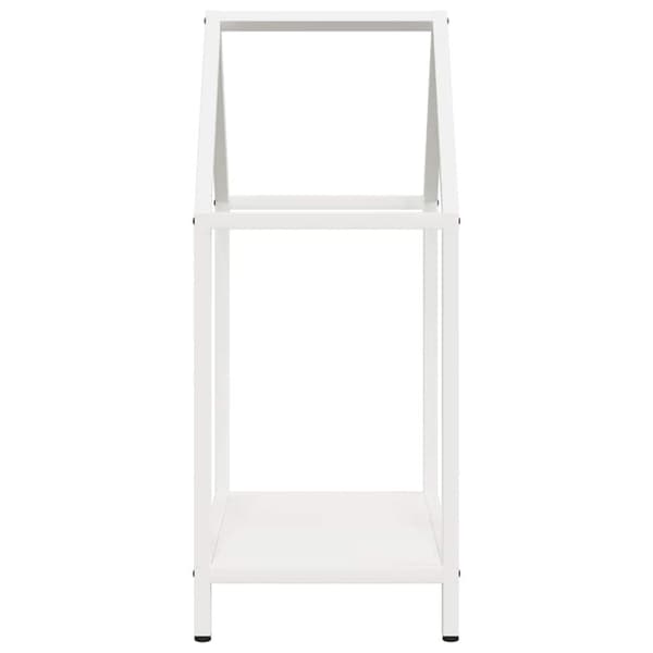vidaXL Polttopuuteline valkoinen 40x25x60 cm kylmävalssattua terästä