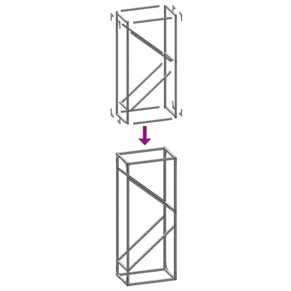 vidaXL Polttopuut 40x25x100 cm Kylmävalssattu teräs