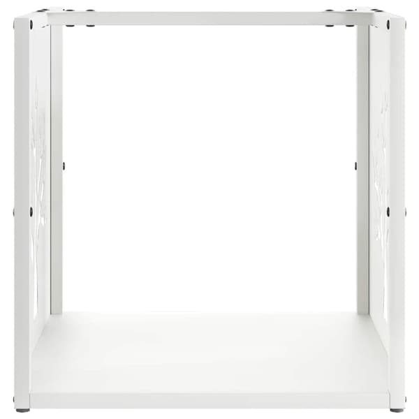 vidaXL Polttopuuteline valkoinen 40x40x40 cm kylmävalssattu teräs
