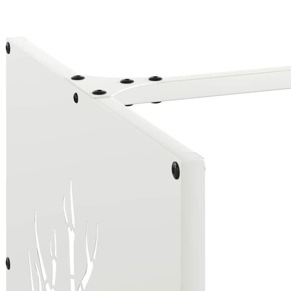 vidaXL Vedstativ hvit 40x40x40 cm kaldvalset stål
