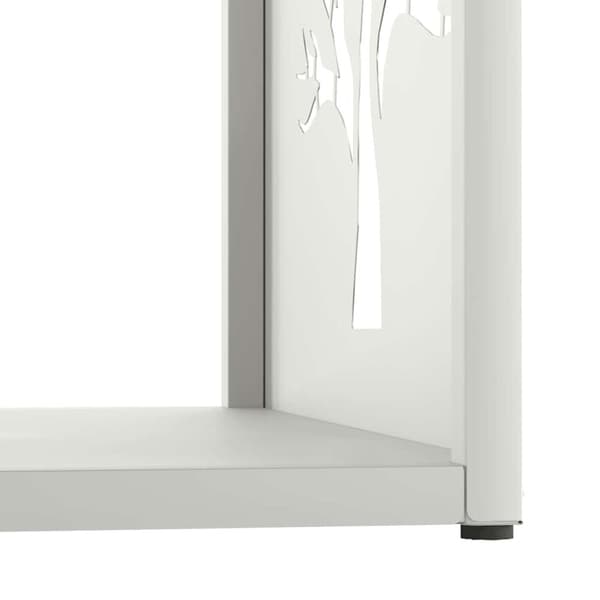 vidaXL Vedstativ hvit 40x40x40 cm kaldvalset stål