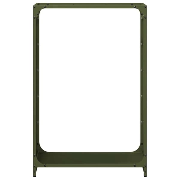 vidaXL Vedstativ olivengrønn 60x28x90 cm kaldvalset stål