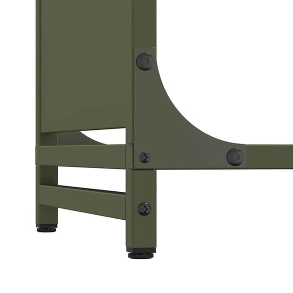 vidaXL Vedstativ olivengrønn 60x28x90 cm kaldvalset stål