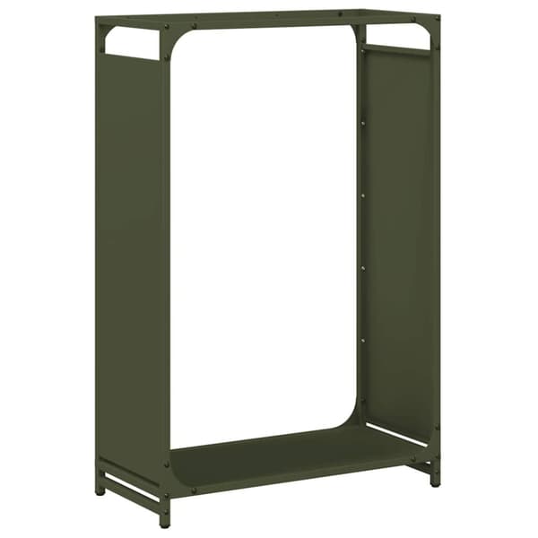 vidaXL Vedstativ olivengrønn 60x28x90 cm kaldvalset stål