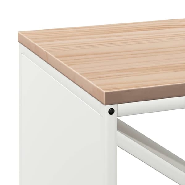 vidaXL Vedstativ med tretopp hvit 100,5x35,5x40 cm