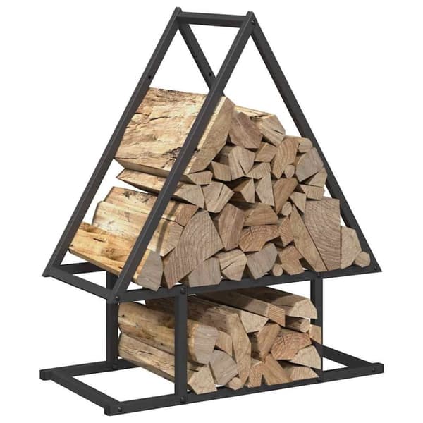 vidaXL brændestativ 50x25x60 cm koldvalset stål sort