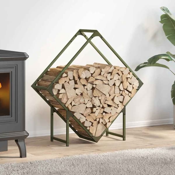 vidaXL Polttopuuteline 80x25x80 cm kylmävalssattua terästä