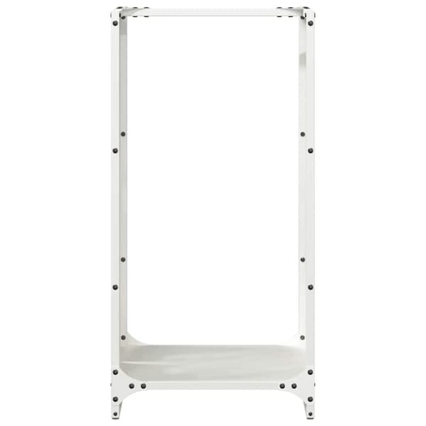 vidaXL Vedstativ hvit 40x30x80 cm kaldvalset stål