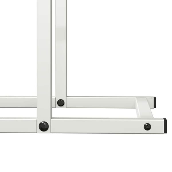 vidaXL brændestativ 80x25x90 cm koldvalset stål hvid