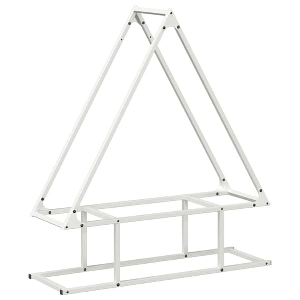 vidaXL brændestativ 80x25x90 cm koldvalset stål hvid