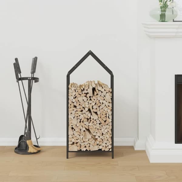 vidaXL brændestativ 40x25x90 cm koldvalset stål sort