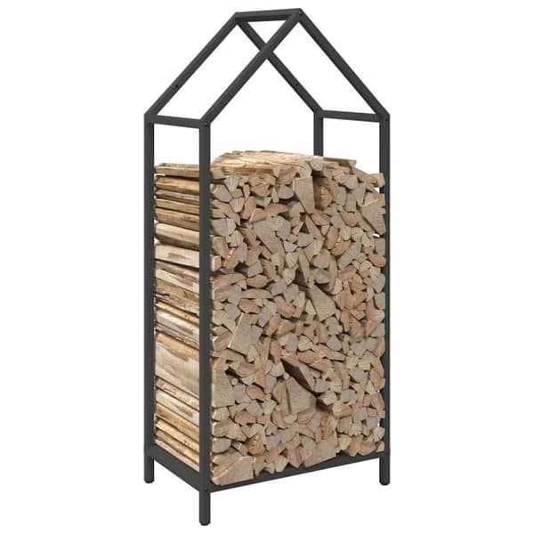 vidaXL brændestativ 40x25x90 cm koldvalset stål sort
