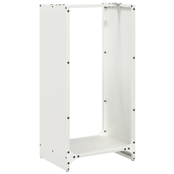 vidaXL brændestativ 40x30x80 cm koldvalset stål hvid
