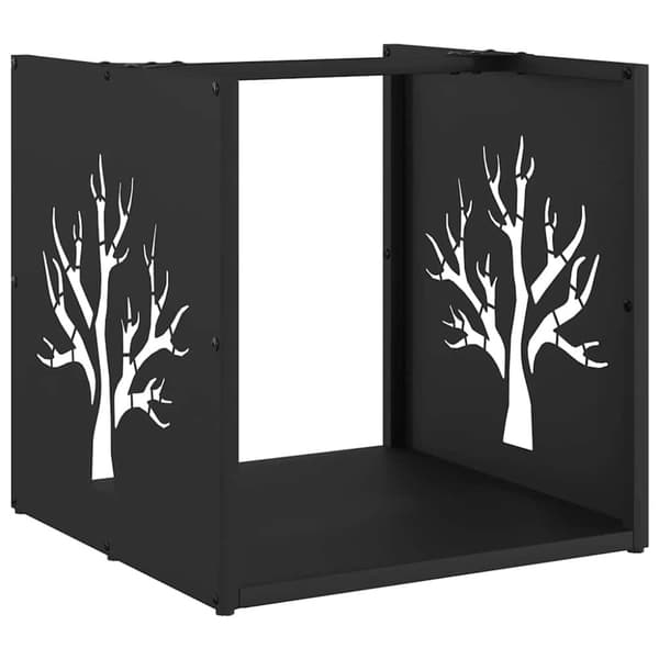 vidaXL Vedstativ svart 40x40x40 cm kaldvalset stål