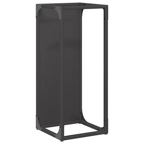 vidaXL Polttopuuteline Musta 25x25x60 cm Kylmävalssattua terästä