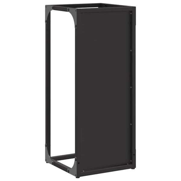 vidaXL Polttopuuteline Musta 25x25x60 cm Kylmävalssattua terästä