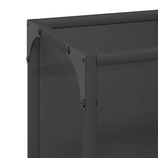 vidaXL Polttopuuteline Musta 25x25x60 cm Kylmävalssattua terästä