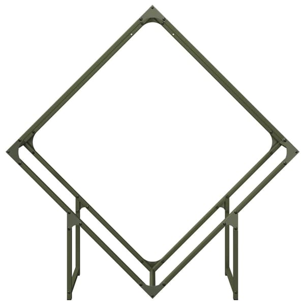 vidaXL Vedstativ olivengrønn 100x25x100 cm kaldvalset stål
