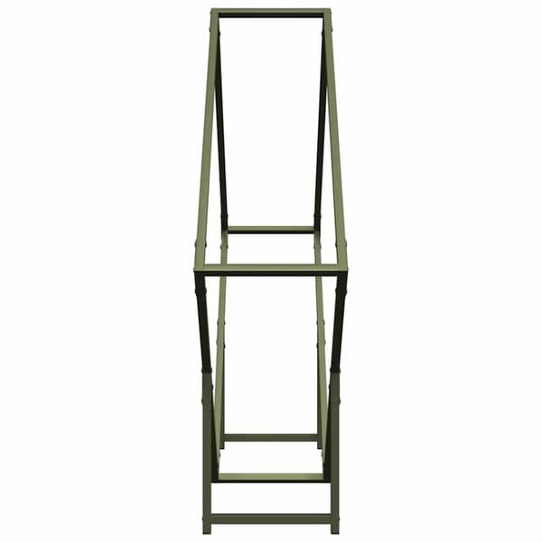 vidaXL Vedstativ olivengrønn 100x25x100 cm kaldvalset stål
