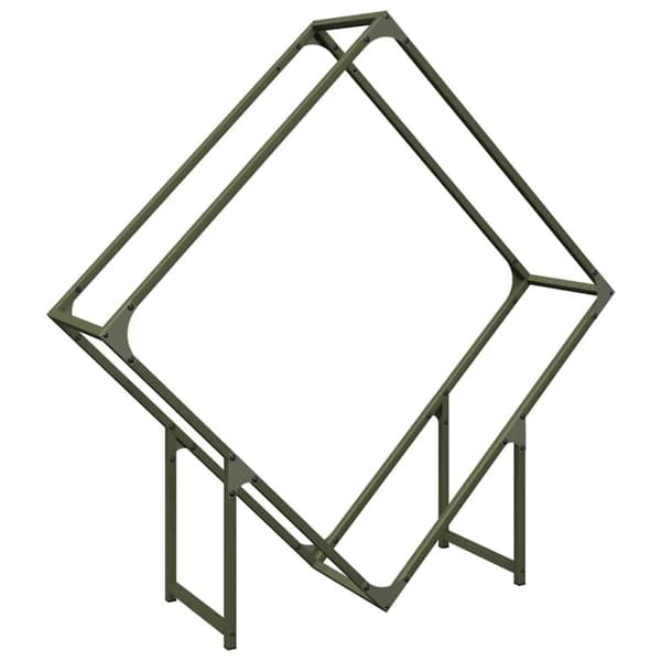 vidaXL Vedstativ olivengrønn 100x25x100 cm kaldvalset stål