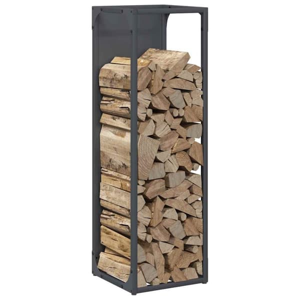 vidaXL Polttopuut Antrasiitti 25x25x80 cm Kylmävalssattu teräs