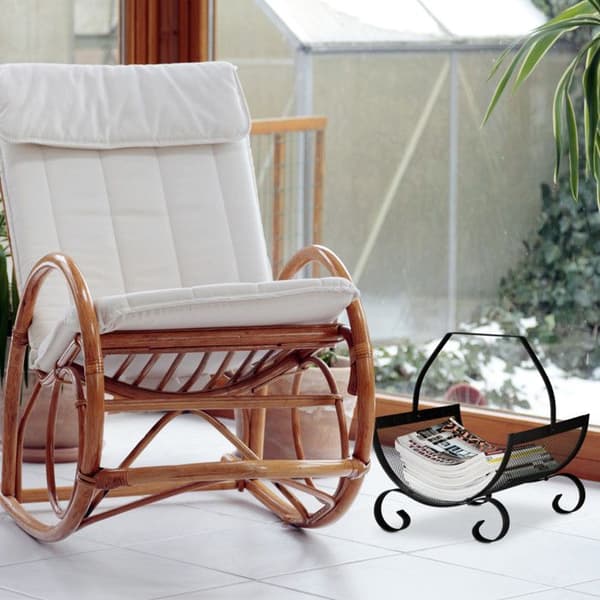 Relaxdays Vedkorg öppen spis ved tidningsställ tidningsställ stål metall HxBxD: 40 x 33 x 38 cm, svart