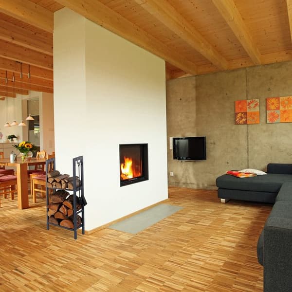 Relaxdays Eldställ Kamin 100x60x30 cm bränsleställ 2 nivåer trä vedställ för ved 4 krokar, antracit
