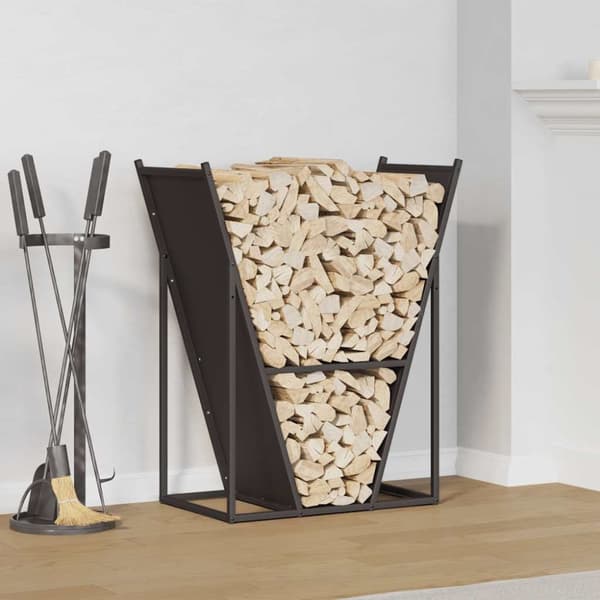 Vedställ svart 69,5x35x81 cm kallvalsat stål
