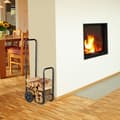 Miniatyrbild 5 av 6: Relaxdays Vedvagn, Vedvagn i metall, med 2 hjul, upp till 60 kg, svart