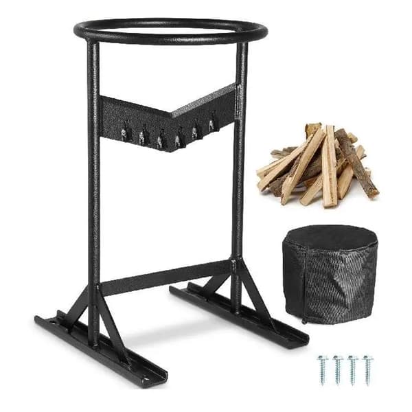bärbar vedklyver i XL storlek med 5,5cm bred V-formad säkert blad, för maxlängd 40,6cm/max Ø 21,8cm stock, robust och hållbar