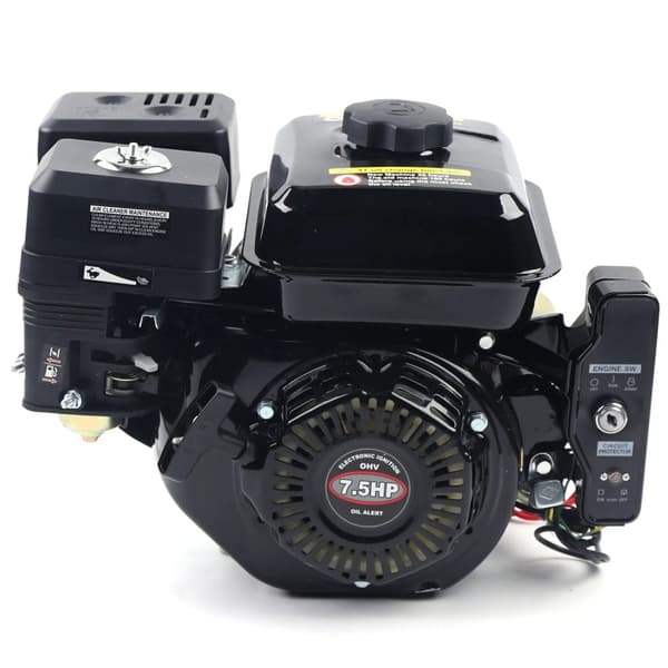 Go-Kart Benzinmotor, 7,5 HK Effekt, Elektrisk Start Bekvemmelighed,sort