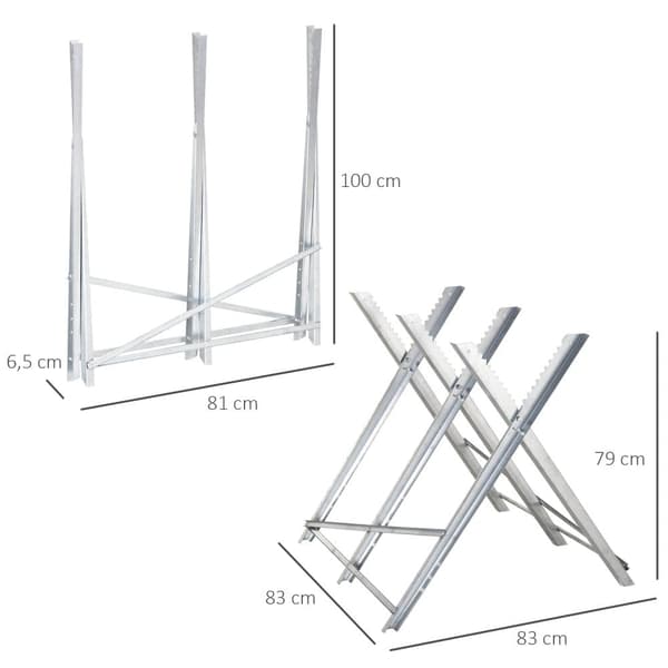 Sågbock, 83x83x79 cm, Silver