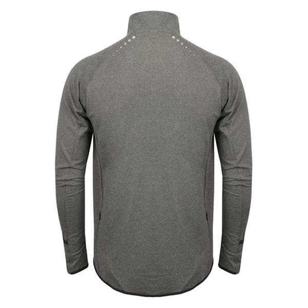 Tombo Herre langærmet Zip Neck Performance Top med lynlås