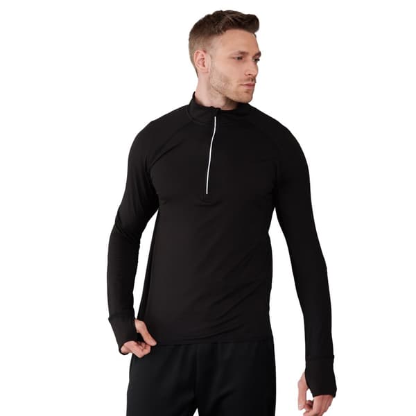 Tombo Herre langærmet Zip Neck Performance Top med lynlås