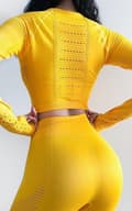 Miniatyrbild 5 av 5: Vin röd Crop Top seamless med långa armar.