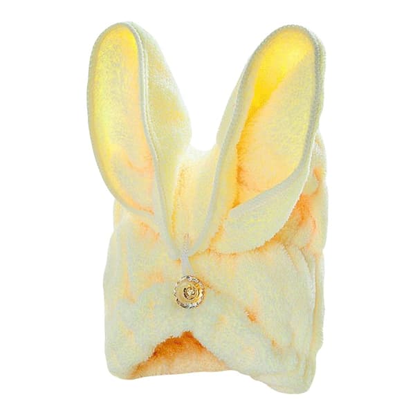Microfiber Solid Hair Turban Quickly Dry Hair Hat Wrapped Towel(Yellow)