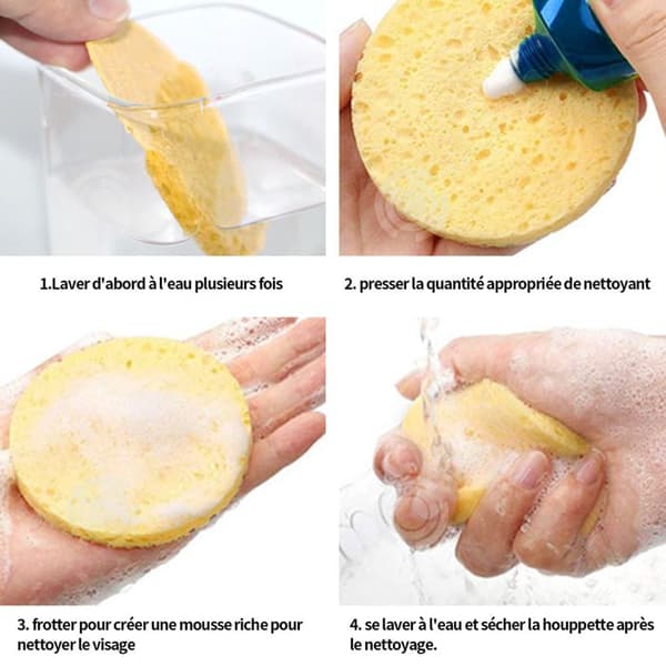 INN Bath Sponge 2st Högkvalitativ rengöringsduschsvamp 7,5x0,8cm Djup ansiktsrengöring Tångbubblesvamp