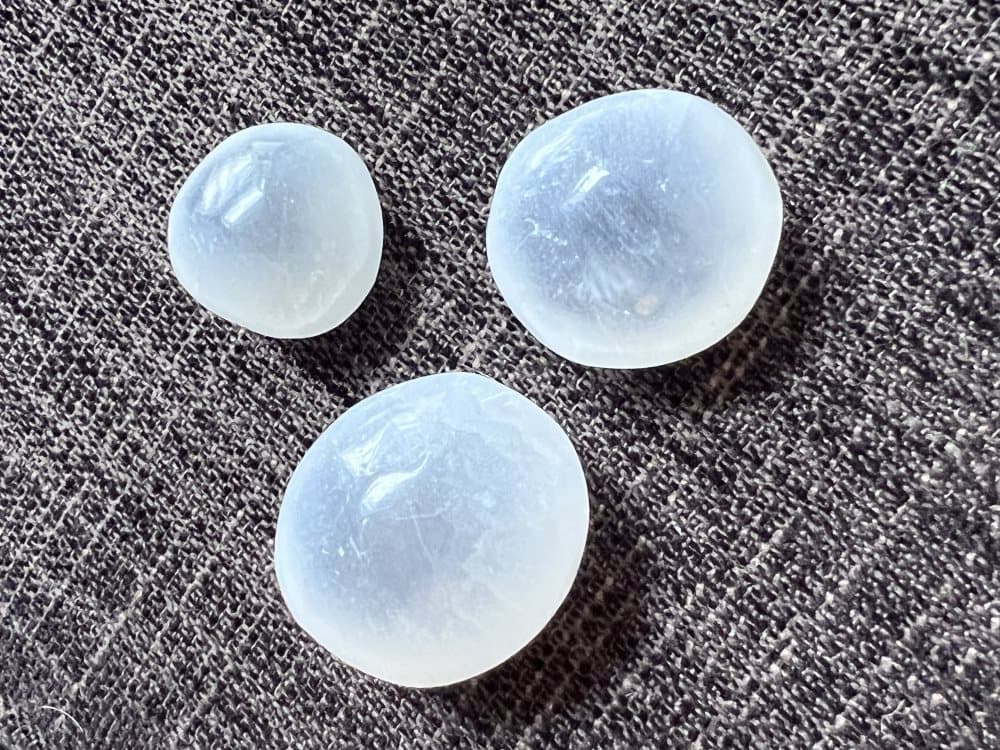 Selenit, vit trumlad 20-25 mm 1 st