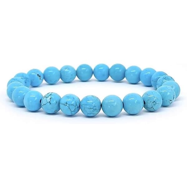 Armband - Naturlig - Turkos - 8mm - Mix - Blå