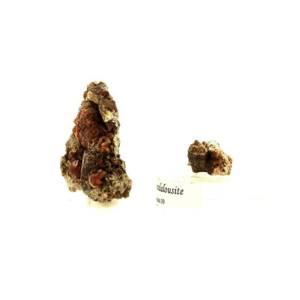 Stenar och Mineral - ABIJOUX - Granat grossular + Andalusit - 190 ct - Äkthetscertifikat