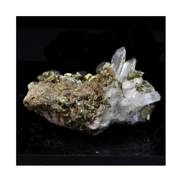 Stenar och Mineraler - ABIJOUX - Pyrit + Kvarn + Siderit - 165 ct - Äkthetscertifikat