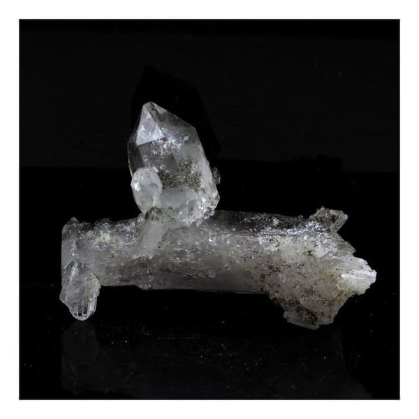 Dubbelterminerad kvarts + klorit - ABIJOUX - Rif Fournel, Freney d'Oisans, Isère, Frankrike - 68,5 ct