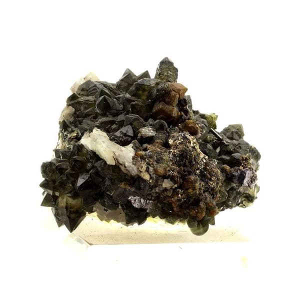 Cristal - Stenar och Mineraler - Cubanite + Prasekvarts - 1292.0 ct - Grå - Blandad