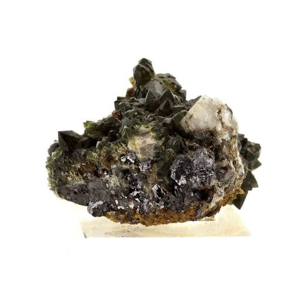 Cristal - Stenar och Mineraler - Cubanite + Prasekvarts - 1292.0 ct - Grå - Blandad