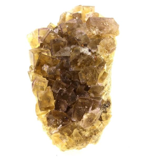 Stenar och mineraler. Flusspat. 252,0 cent. Valzergues, Aveyron, Occitanie, Frankrike..