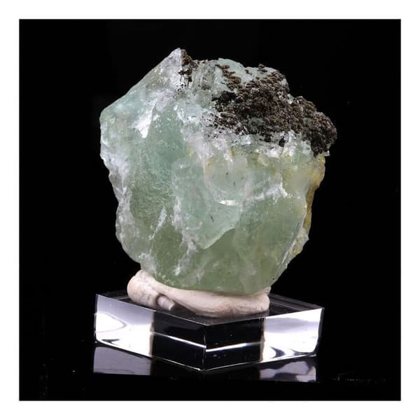 Kristall - Aouli - Fluorite + Pyrit - 169.0 ct - Äkthetscertifikat - Mått 28x28x27 mm