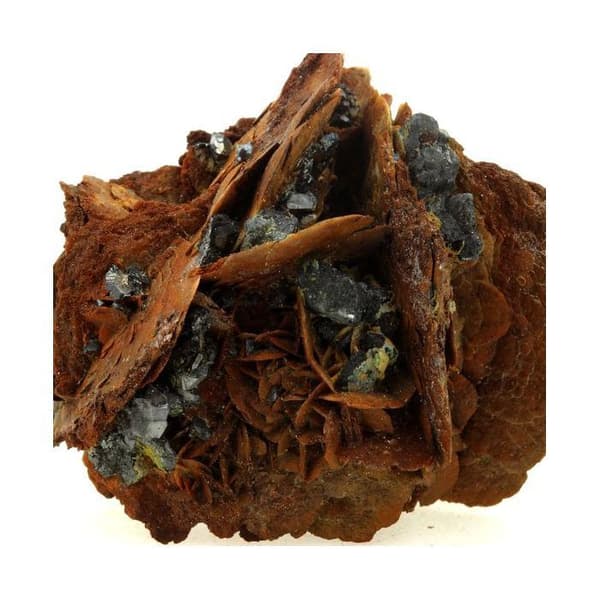 Stenar och mineraler - ABIJOUX - Siderit + Sphalerit + Bournonit - Pierre Rousse Gruva, Vizille, Isère