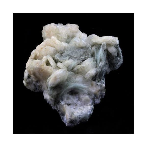 Stenar och mineraler - ABIJOUX - Albit + Byssolite - 97,0 ct - Saint-Véran, Hautes-Alpes, Frankrike