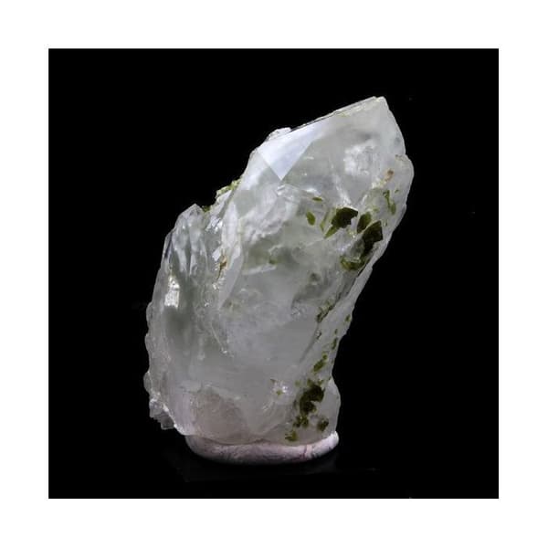 Kvarts med Byssolite + Epidot-inneslutningar - ABIJOUX - Envers de Chamrousse, Isère, Frankrike - Grön - Blandat