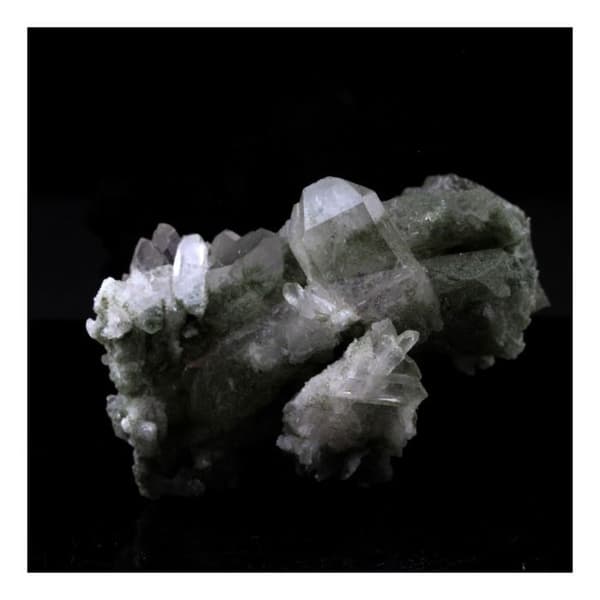 Soul quartz (faden quartz) + Klorit - ABIJOUX - Orelle, Savoie - 188,40 ct